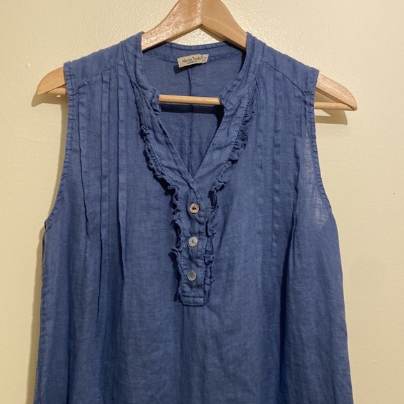 Alesia Pacini Made in Italy blue linen mini dress. Size M - Picture 4 of 9